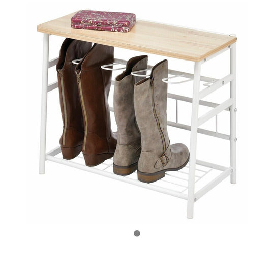 mDesign Boot Rack with Top Bench BROWN